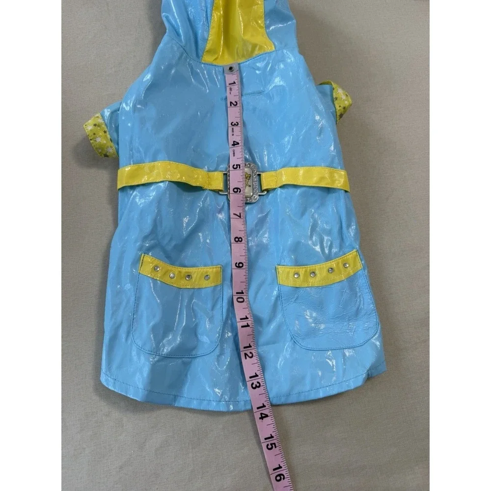 Disney Parks Tinker Bell Dog‎ Raincoat Jacket Blue Yellow Hooded Medium